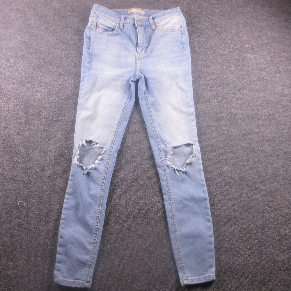 Free People Jeans Womens 25 Blue Light Wash Skinny Distressed Denim 25x26.5